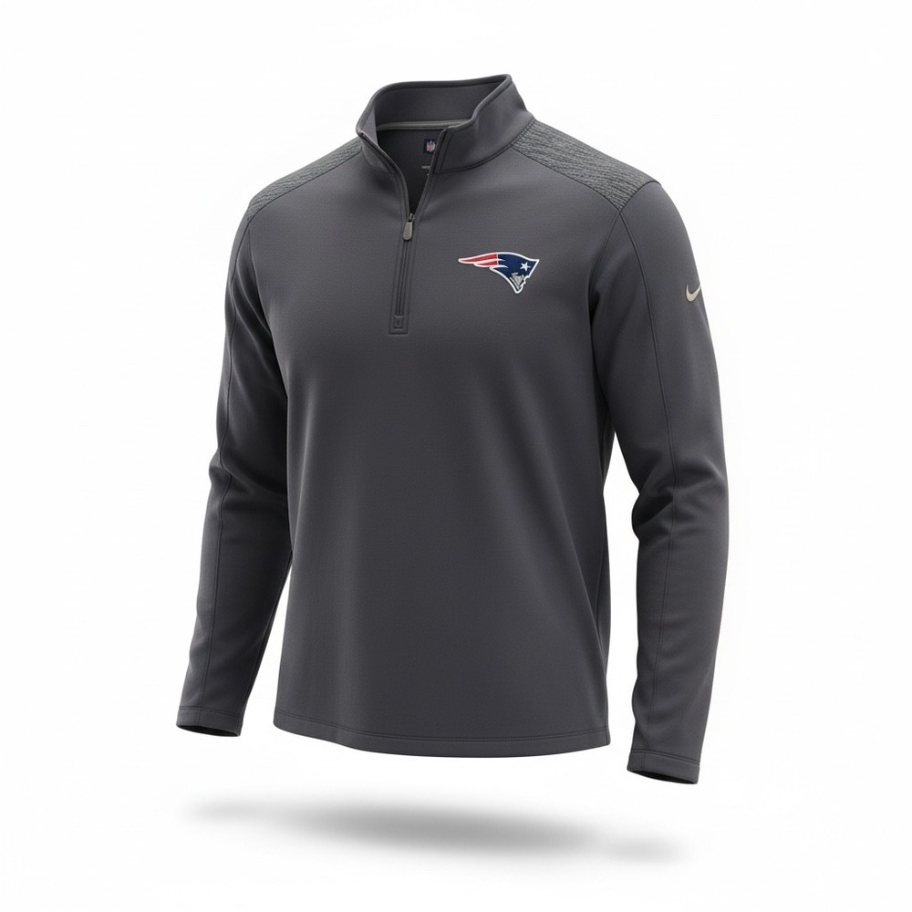 NFL Team Apparel New England Patriots Mens XL Quarter Zip Pullover Grey Camo